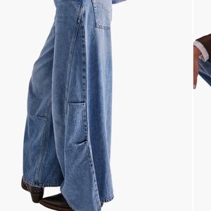 Free People Blue Flare & Wide Leg Jeans